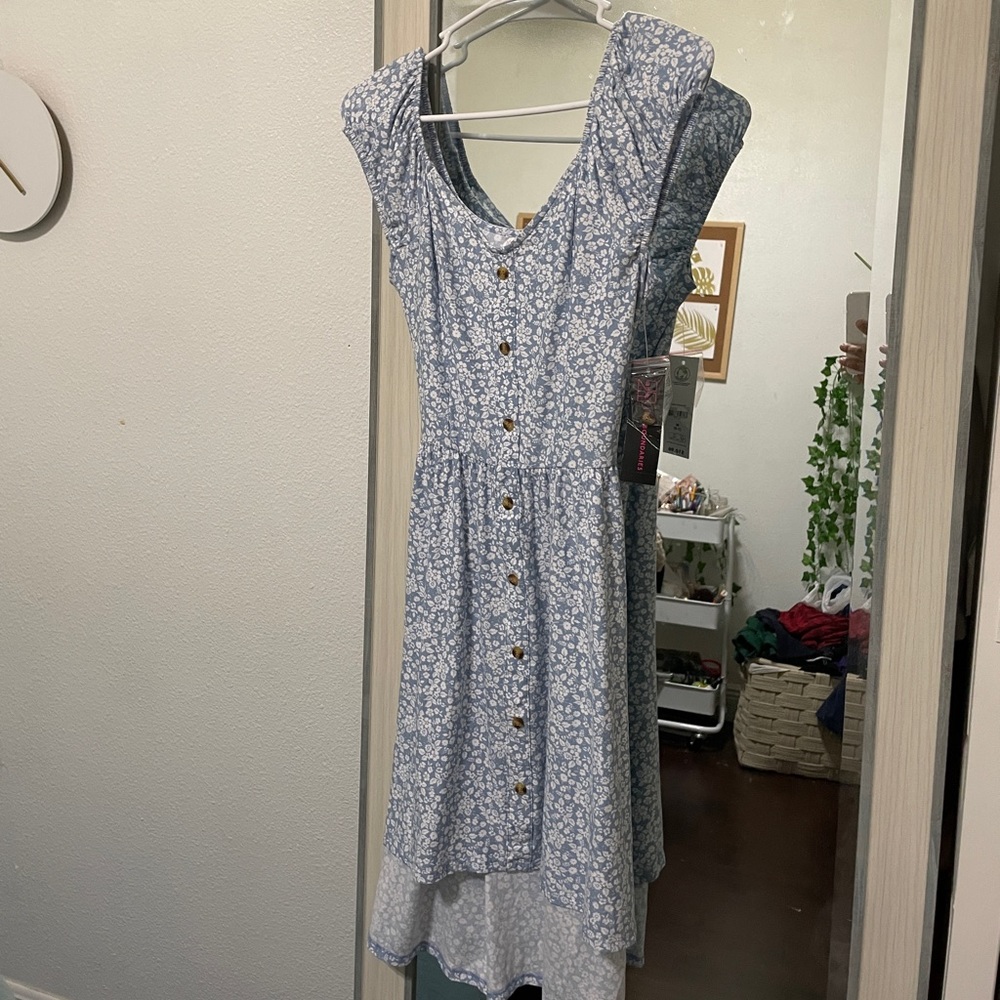 Floral blue dress